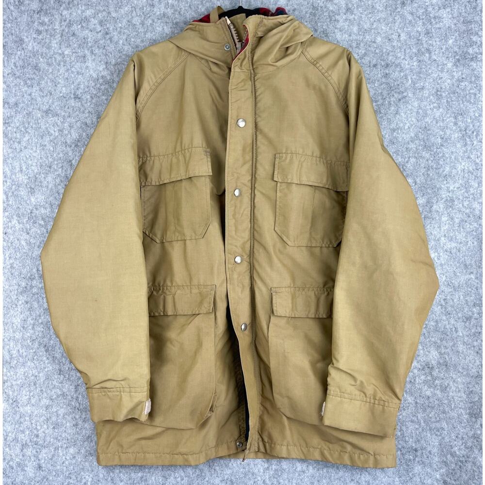 VTG Woolrich Jacket Field Chore Barn Coat Mens Large Hooded Wool Lined USA